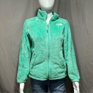 The North Face Jacket Girls Size Large 14/16 Fleece Full Zip Green Kids Pockets